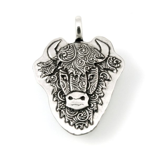 Sterling Silver Bison Totem Pendant Discount