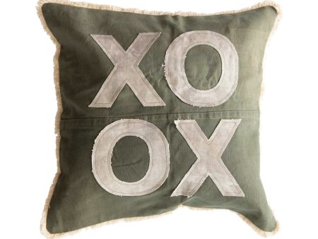 XO Pillow with Applique and Eyelash Fringe Online