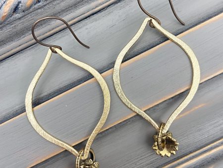 Gold Petal Earrings Hot on Sale