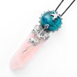 Peruvian Silver, Chrysocolla and Rose Quartz Necklace - Four Sacred Totems For Cheap