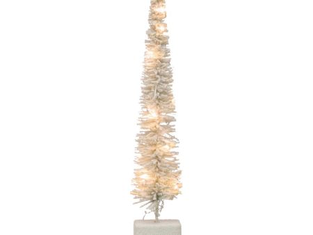 3-1 2  Round x 17-1 2 H Rattan LED Tree, White For Sale