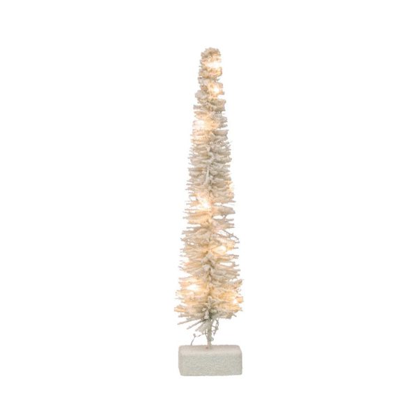 3-1 2  Round x 17-1 2 H Rattan LED Tree, White For Sale