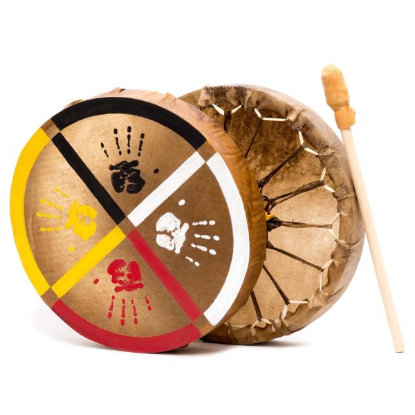 Medicine Wheel Healing-Hands Buffalo Hide Hand Drum Cheap