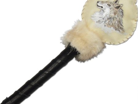 Rawhide Gray Wolf Rattle For Cheap