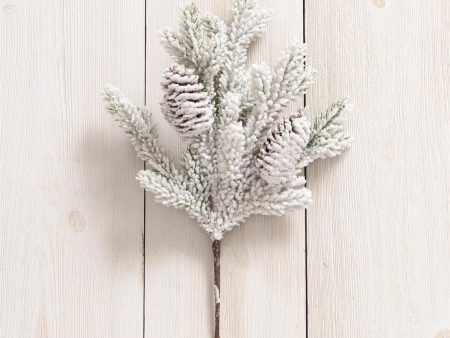 Branch - White Flocked with Pinecones on Sale