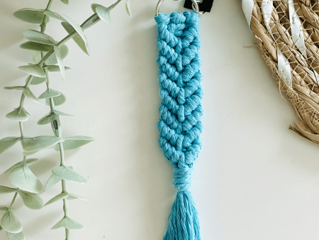 Fishtail Macrame Keychain, Boho, Accessory, Bag Charm, Woven Online now