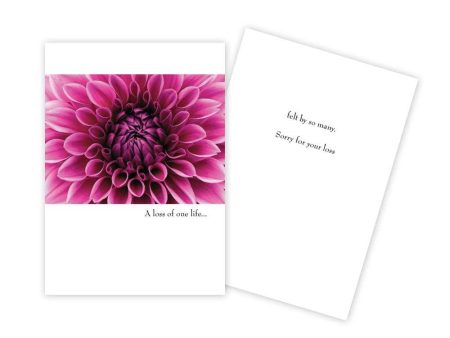 Pink Dahlia Sympathy Card For Cheap