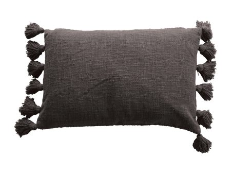 Iron Cotton Lumbar Pillow with Tassels 24  x 16 W Online Sale