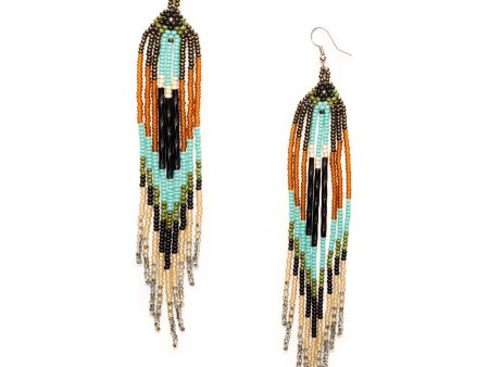 Cool Amber & Mercury Beaded Earrings Sale