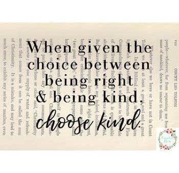 Book Art - When Given The Choice - 5x7 Unframed Print - Cecelia Rose Book Art Fashion