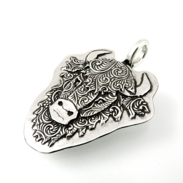 Sterling Silver Bison Totem Pendant Discount