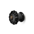 Black Mini Ceramic Knob with Brass Center Fashion