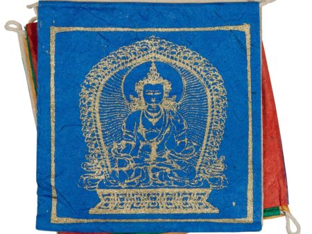 5 Buddha Small Paper Prayer Flags -16 in long Fashion