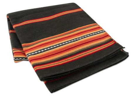 Handwoven Brown and Orange Alpaca Blend Throw  Governor  Online Hot Sale