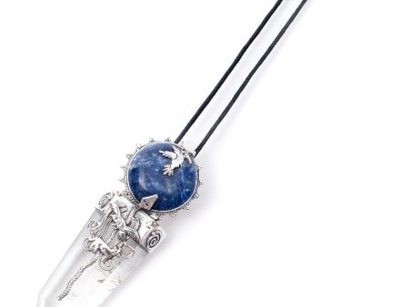 Peruvian Silver, Lapis Lazuli and Crystal Necklace- Four Sacred Totems on Sale