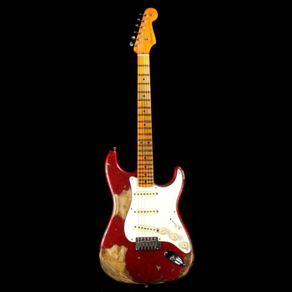 Fender Custom Shop  57 Stratocaster Heavy Relic Red Sparkle Over 2-Tone Sunburst For Cheap