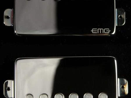 EMG 57 66 Metalworks Electric Guitar Humbucker Pickups Set Black Chrome Online Hot Sale